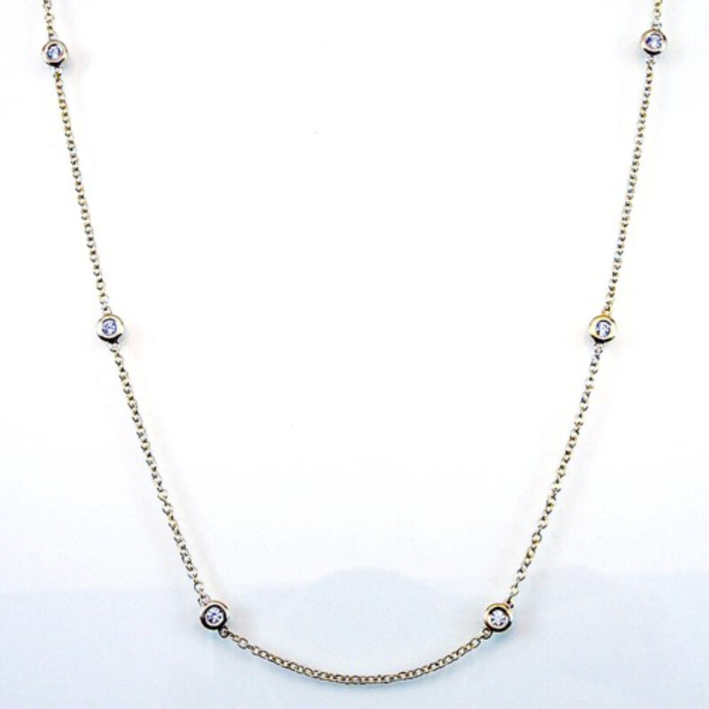 Sterling Silver Diamond By The Yard Necklace